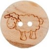 UNION KNOPF Drevený gombík so vzorom - zvieratko VZOR: ovečka