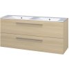 Mereo Bino, kúpeľňová skrinka s keramickým umývadlom 121 cm, dub Sand Barbera CN633