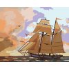 ZUTY Maľovanie podľa čísel - PLACHETNICA, VTÁKY A ČERVENÉ ZORE (D. RUSTY RUST) Rámovanie: vypnuté plátno na rám, Rozmer: 80x100 cm