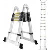 karpal 5M (2,5+2,5M) teleskopický rebrík hliníkový viacúčelový rebrík ochrana pČervenái zovretiu prstov výsuvný rebrík skladací hliníkový rebrík pČervenáišmykový do 150 KG
