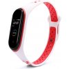 Xiaomi Mi Band 3/4 náhradný náramok - Športový priedušný perforovaný Farba: Bielo červená MBSCZ-4SPPRBCR