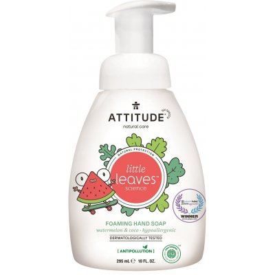 Attitude Little leaves detské penivé mydlo na ruky s vôňou melónu a kokosu 295 ml