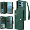 Peňaženkové kožené puzdro Three Folds na Xiaomi Redmi Note 13 Pro - Zelená