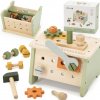 Viga Toys VIGA PolarB Mini dielňa 2v1 Drevená súprava náradia