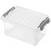 Plastový úložný box s vekom Heidrun Clip box 4 l