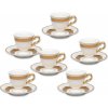 Maria Louise zlatá kávová súprava 6ks šálok s podšálkami 12-dielná (Súprava pre 6 osôb)