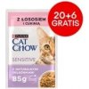 Cat Chow Sensitive s lososom a cuketou v omáčke 20 x 85 g