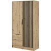 Wilsondo Skriňa Nelly 2D 105x200x51 - dub artisan / čierna