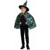 Zelený čarodejnícky kostým - plášť, klobúk, 110/120 cm