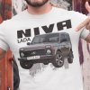Tričko s potlačou LADA NIVA Pánsky Biela 4XL