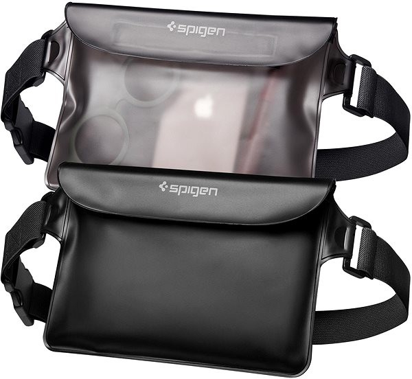 Púzdro Spigen Aqua Shield WaterProof Waist Bag A620 2 Pack + čiré čierne
