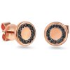 iZlato Forever Náušnice z ružového zlata s čiernymi diamantmi 0.020 ct IZBR849RB