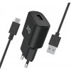 Xqisit wall charger + USB-A to USB-C kábel 1m - Black
