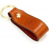 Kožená kľúčenka Florence BRE-2 s koňakovým vzorom 10 x 2 x 2,5 cm