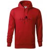 EKG stolný tenis - Mikina pánska Cape s kapucňou - 4XL ( Červená )
