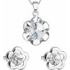 PAVONA Sada šperkov s krištálmi Swarovski náušnice,retiazka a prívesok biela kytička 39173.1