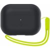 Spigen Silicone Fit silikónový obal s pútkom na AirPods Pro 2 (2022) - čiernolimetkový ACS05810 - možnosť vrátiť tovar ZADARMO do 30tich dní