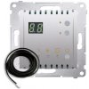 Termostat s displejom s vonkajším senzorom (sondou), strieborná matná