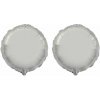 FLEXMETAL Balón fóliový – okrúhly, strieborný, 45 cm, 2 ks 8595596327836