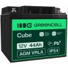 Green Cell AGM Baterie 12V 44Ah (Ideální pro vyrovnávací a cyklický provoz - baterie se používá mimo jiné v UPS, elektrických hračkách, alarmech, monitorovacích systémech a přenosných zařízeních.)