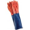 Pracovné rukavice PVC FISH 60 cm xl cervena