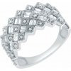 Eppi Moderný strieborný prsteň s diamantmi Erlend R49299