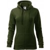 MALFINI Mikina Trendy Zipper 411 na zip, dámská MAL-4116913 S Zeleň vojenská