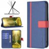 Peňaženkové kožené puzdro Cross Color na Xiaomi Redmi Note 10/10S - Modrá