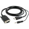 GEMBIRD Redukcia HDMI to VGA + audio, 1,8m, A-HDMI-VGA-03-6