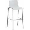 Design-Shop Barová stolička Hoover - plast, kovové nohy čierne - Biela