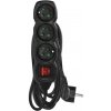 EMOS Predlžovací kábel 5 m / 3 zásuvky / s vypínačom / čierny / PVC / 1 mm2 PC1315