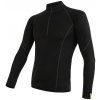 SENSOR MERINO ACTIVE pánske tričko dl.rukáv stojačik zips čierna Veľkosť: XL