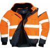 C465 - Vetrovka Hi-Vis Bomber Oražová-tmavomodrá