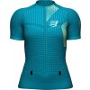 Dámsky bežecký dres Compressport, TRAIL POSTURAL SS TOP W tyrkysová,žltá,biela L