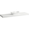Laufen Lani Umývadlová doska 160 cm, s výrezom uprostred, vrátane 2 nástenných konzol, matná biela H4046911122601