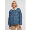 Urban Classics Ladies Oversized Sherpa Denim clearblue washed