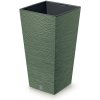 Kvetináč FURU SQUARE 24 cm - farba: zemito zelená (Prosperplast DFSH240-5615C)