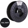 Tisková struna (filament) C-TECH PREMIUM LINE, PETG, dopravní černá, RAL9017, 1,75mm, 1kg 3DF-P-PETG1.75-9017