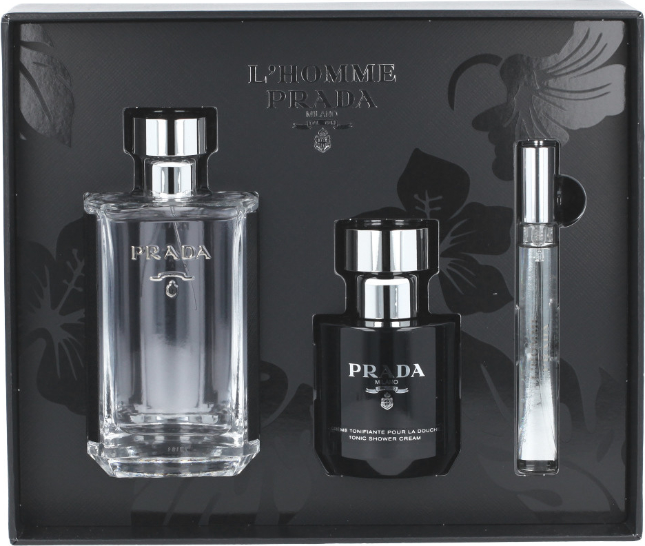 Prada L´Home Prada EDT 100 ml + EDT 10 ml + sprchový krém 100 ml darčeková sada