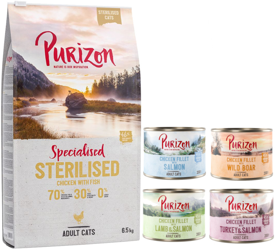 Purizon Adult Sterilised kuřecí & ryba bez obilovin 6,5 kg