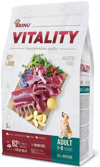 Akinu Vitality dog Adult hypoallergic Lamb 3 kg