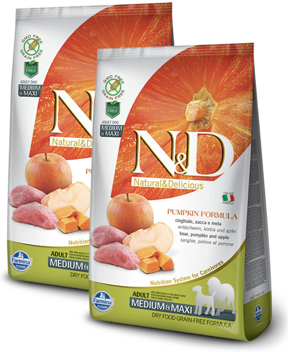 N&D Grain Free Pumpkin Adult M/L Boar & Apple 24 kg