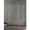 New Trendy Eventa Gold Shine sprchovací kút 100x90 cm štvorcová zlatá lesklé/priehľadné sklo EXK-4803