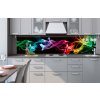 Dimex, kuchynská zástena z akrylátového skla - Farebný dym v čiernom, š. 60 x d. 240 cm