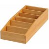 Kesper 70822 Univerzálny organizér bambus 6 priehradiek 15 x 7 x 35 cm