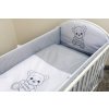 5-dielne HAPPY BEAR, obliečky do postieľky, Grey