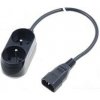 OEM Napájacia redukcia 230V k UPS - 1x IEC C14 na 2x CEE 7/5 (FR/CZ), max.10A, dĺžka 30 cm
