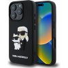 Karl Lagerfeld 3D Rubber Karl and Choupette Zadní Kryt pro iPhone 16 Pro Black