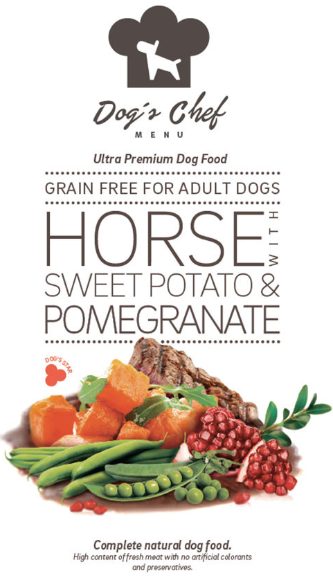 Dog\'s Chef Horse with Sweet potato & Pomegranate 0,5 kg