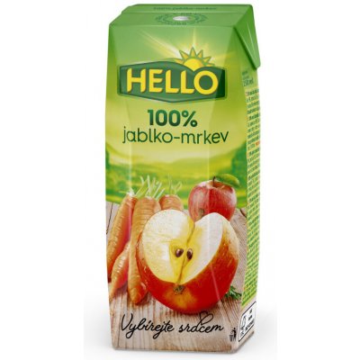 Hello 100% Jablková šťava mrkva 18 x 250 ml